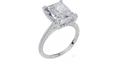 18ct White Gold Radiant Cut 4.42 Carat tw of Lab-Grown Diamond Ring