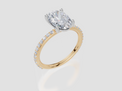 18ct Yellow Gold Oval Cut 2.33 Carat tw of Lab-Grown Diamond Ring