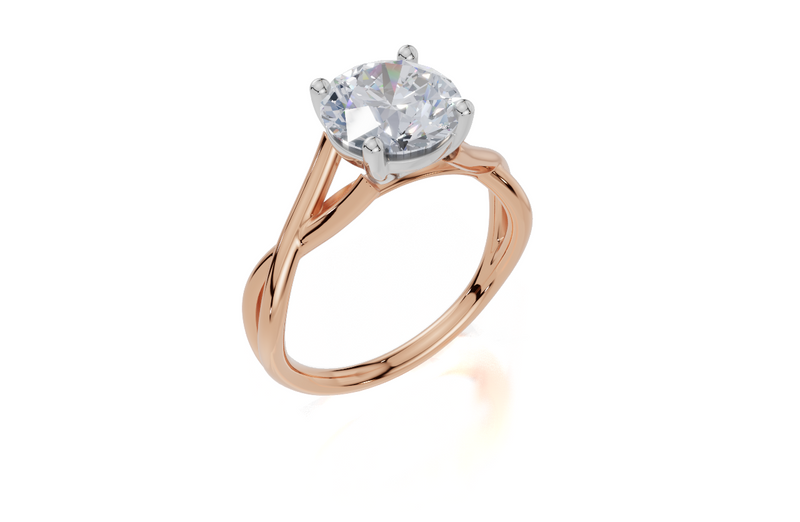 18ct Rose Gold Round Cut 2.00 Carat of Lab-Grown Diamond Ring