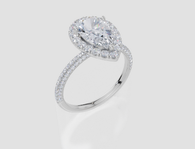 18ct White Gold Pear Cut 2.16 Carat tw of Lab-Grown Diamond Ring