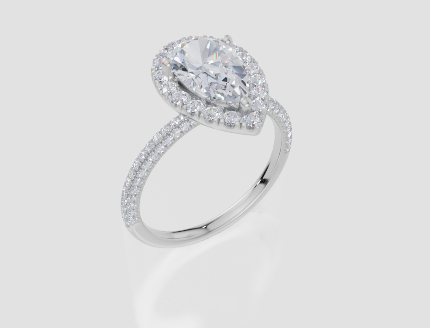 18ct White Gold Pear Cut 2.16 Carat tw of Lab-Grown Diamond Ring