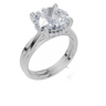 18ct White Gold Round Cut 4.10 Carat tw of  Diamond Ring and 18ct White Gold  Band