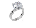 18ct White Gold Round Cut 4.10 Carat tw of  Diamond Ring and 18ct White Gold  Band