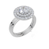 18ct White Gold Round Cut 1.46 Carat tw of  Diamond Ring and 18ct White Gold  Band