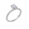 18ct White Gold Oval Cut 1.13 Carat tw of Lab-Grown Diamond Ring