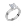 18ct White Gold Emerald Cut 1.50 Carat of Lab-Grown Diamond Ring and 18ct White Gold Lab-Grown Band