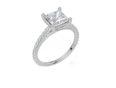 18ct White Gold Princess Cut 1.82 Carat tw of  Diamond Ring