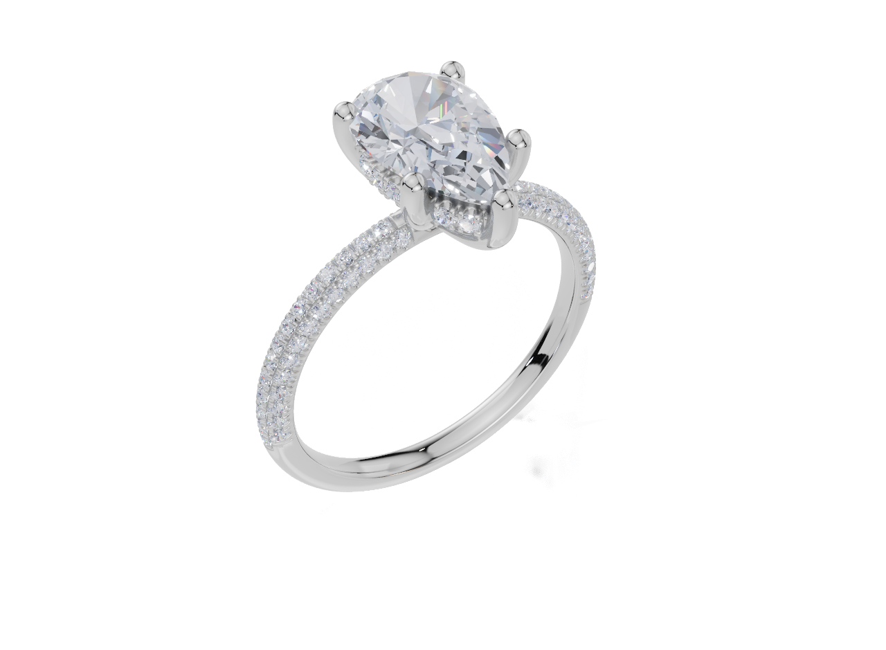 18ct White Gold Pear Cut 1.89 Carat tw of  Diamond Ring