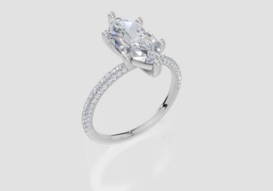 18ct White Gold Marquise Cut 2.32 Carat tw of  Diamond Ring