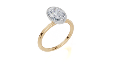 18ct Yellow Gold Oval Cut 2.00 Carat of Lab-Grown Diamond Ring