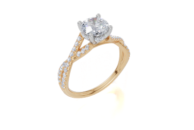 18ct Yellow Gold Round Cut 1.36 Carat tw of Lab-Grown Diamond Ring