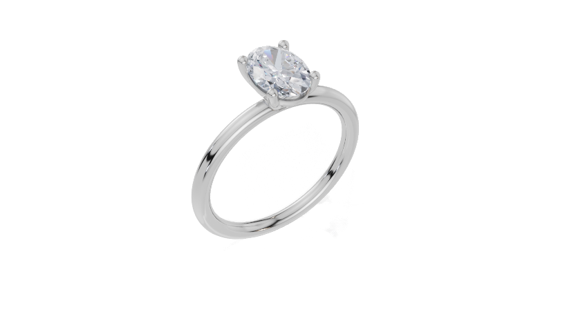 18ct White Gold Oval Cut 1.00 Carat of Lab-Grown Diamond Ring