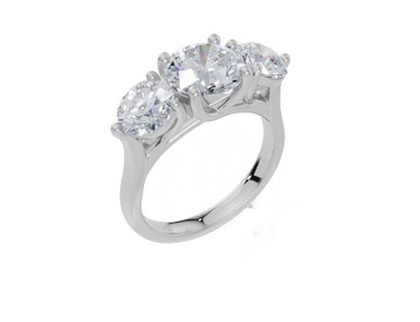 18ct White Gold Round Cut 3.00 Carat tw of Diamond Ring