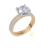 18ct Yellow Gold Round Cut 2.32 Carat tw of  Diamond Ring and 18ct Yellow Gold 0.35 Carat tw of   Diamond Band