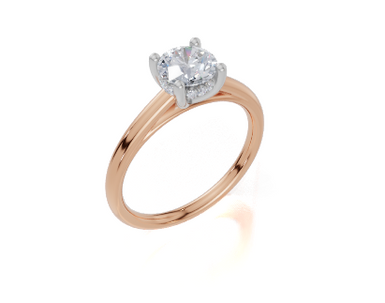 18ct Rose Gold Round Cut 0.80 Carat tw of  Diamond Ring