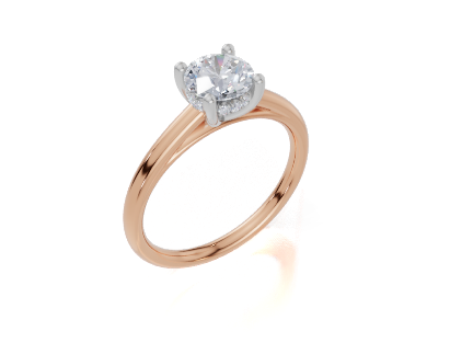 18ct Rose Gold Round Cut 0.80 Carat tw of  Diamond Ring