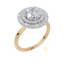18ct Yellow Gold Round Cut 2.01 Carat tw of Lab-Grown Diamond Ring