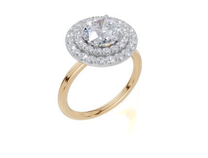 18ct Yellow Gold Round Cut 2.01 Carat tw of Lab-Grown Diamond Ring