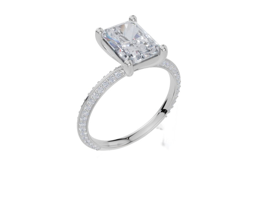 18ct White Gold Radiant Cut 2.34 Carat tw of  Diamond Ring