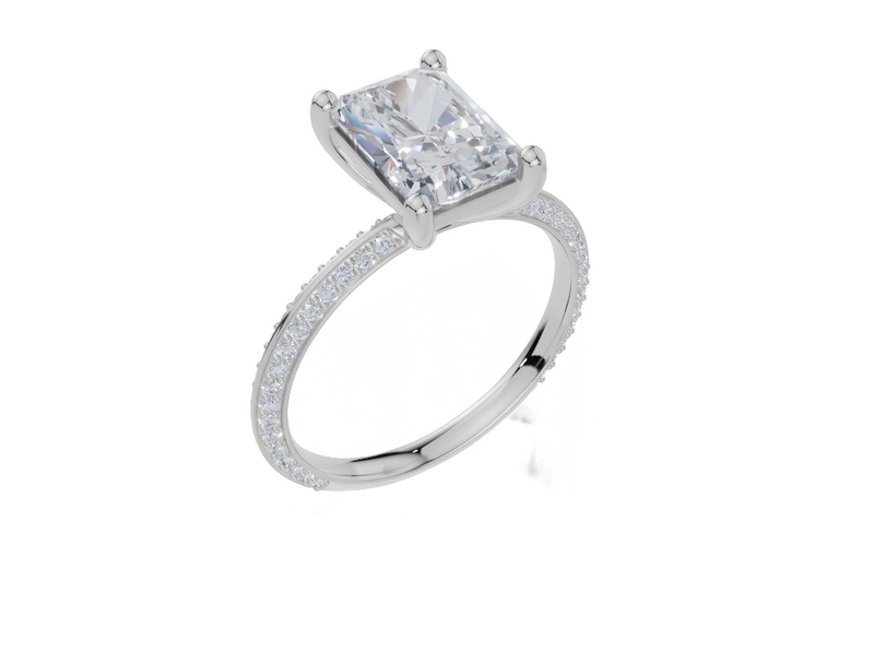 18ct White Gold Radiant Cut 2.34 Carat tw of  Diamond Ring