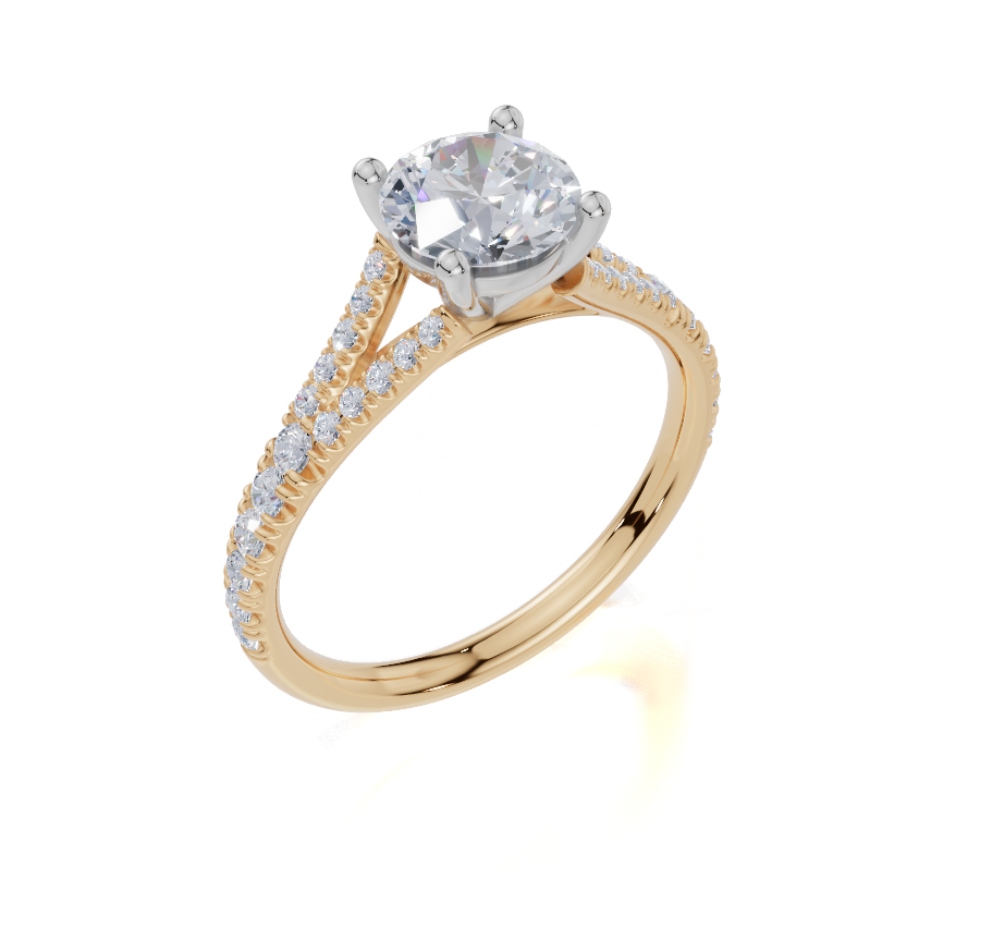 18ct Yellow Gold Round Cut 1.33 Carat tw of Lab-Grown Diamond Ring