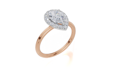 18ct Rose Gold Pear Cut 1.30 Carat tw of  Diamond Ring