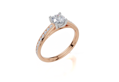 18ct Rose Gold Round Cut 0.82 Carat tw of  Diamond Ring