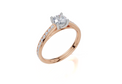 18ct Rose Gold Round Cut 0.82 Carat tw of  Diamond Ring