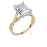 18ct Yellow Gold Emerald Cut 3.10 Carat tw of  Diamond Ring