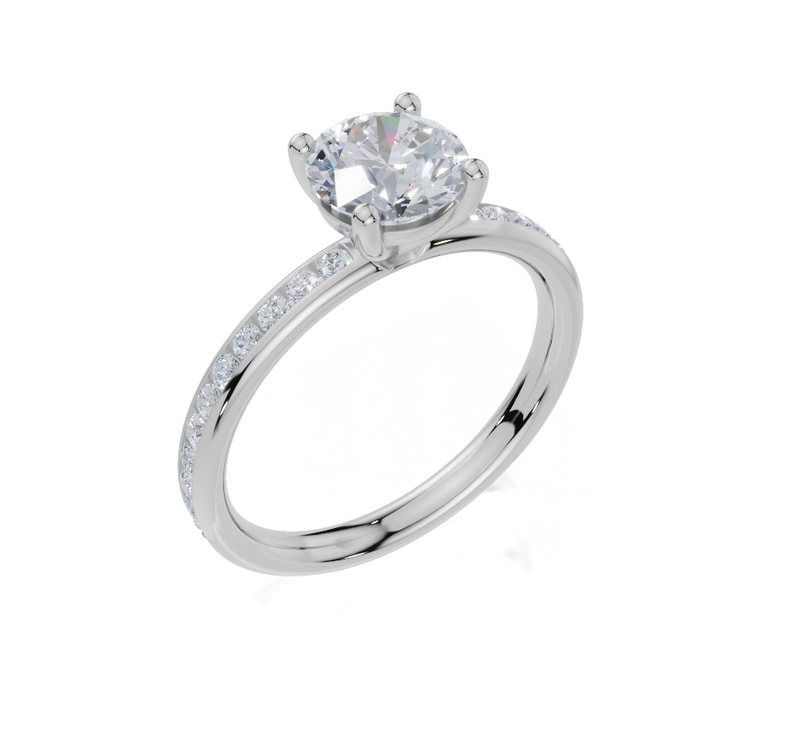18ct White Gold Round Cut 1.32 Carat tw of Lab-Grown Diamond Ring