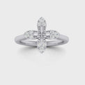 9ct White Gold Round Brilliant Cut 0.15 carat tw Diamond Flower Ring