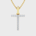 9ct Yellow Gold Round Cut 0.10 Carat tw Diamond Initial T Pendant