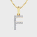 9ct Yellow Gold Round Cut 0.10 Carat tw Diamond Initial F Pendant