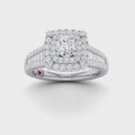 Royale Platinum Round & Baguette 1 Carat tw Certified Diamond Ring