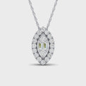 9ct White Gold Baguette & Round Brilliant Cut 0.20 ctw Diamond Pendant