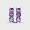 9ct White Gold Amethyst Earrings