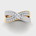 9ct Yellow Gold Round Brilliant Cut 0.50 carat tw Diamond Cross Over Ring