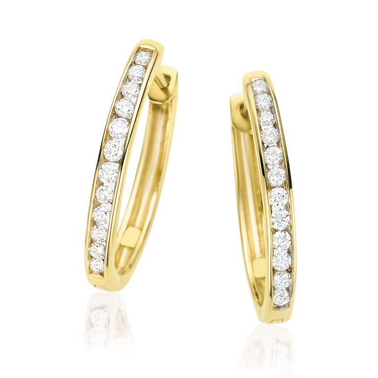 9ct Yellow Gold Round Brilliant Cut with 1/2 CARAT tw of Diamonds Earrings