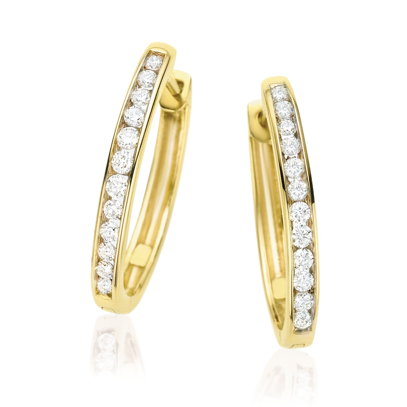 9ct Yellow Gold Round Brilliant Cut with 1/2 CARAT tw of Diamonds Earrings