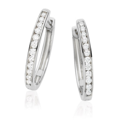 9ct White Gold Round Brilliant Cut with 1/2 CARAT tw of Diamonds Earrings