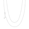 9ct White Gold 65-70cm Adjustable Cable Chain