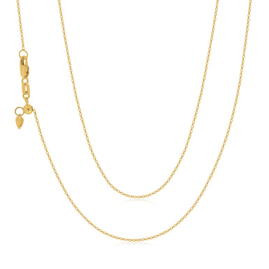 9ct Yellow Gold 45-50cm Adjustable Round Belcher Chain