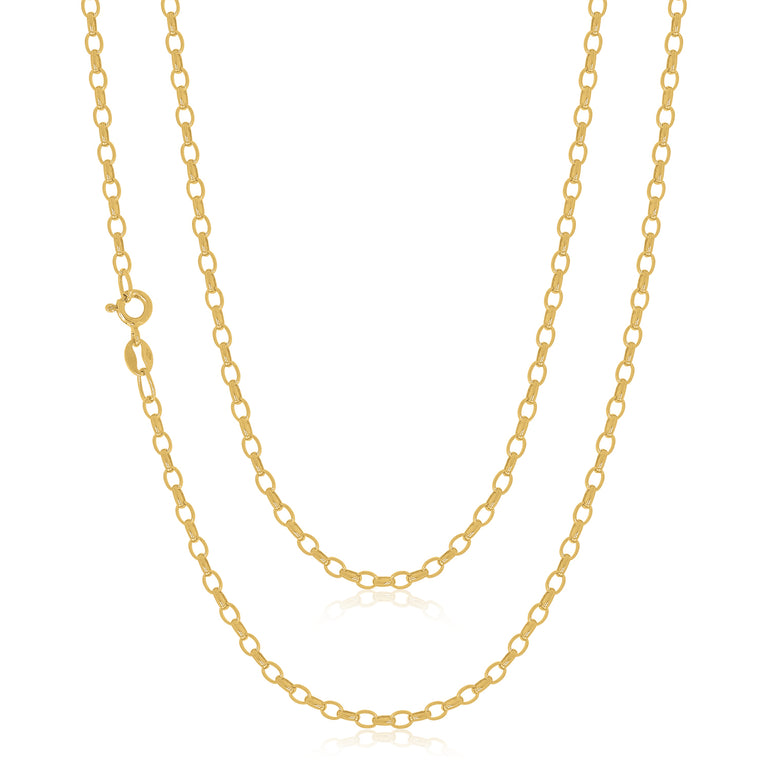 9ct Yellow Gold 60cm Oval Belcher Chain