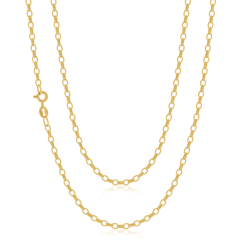 9ct Yellow Gold 60cm Oval Belcher Chain