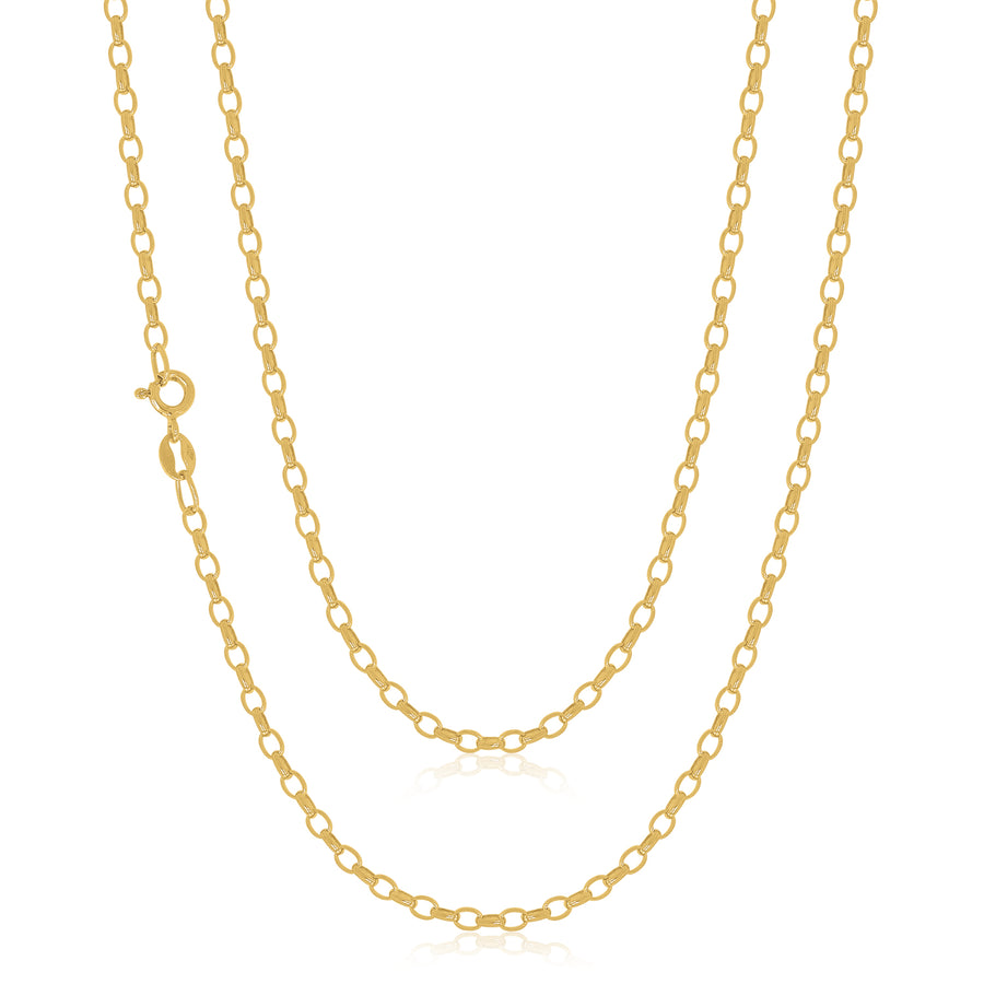 9ct Yellow Gold 60cm Oval Belcher Chain