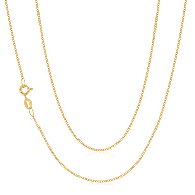 9ct Yellow Gold 50cm Diamond Cut Curb Chain