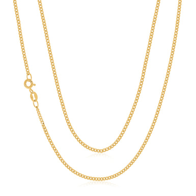 9ct Yellow Gold 55cm Diamond Cut Curb Chain