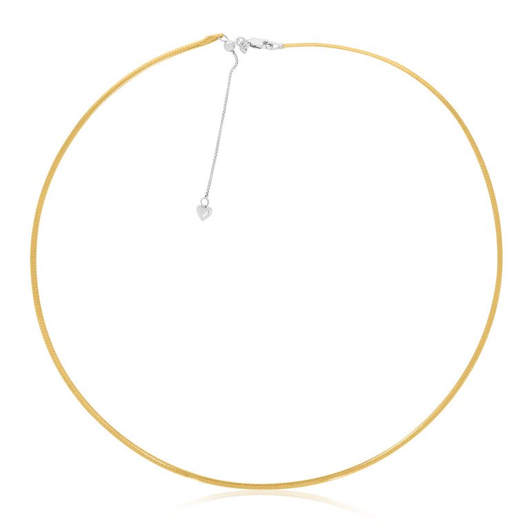 9ct Yellow & White Gold 45-50cm Adjustable Omega Chain