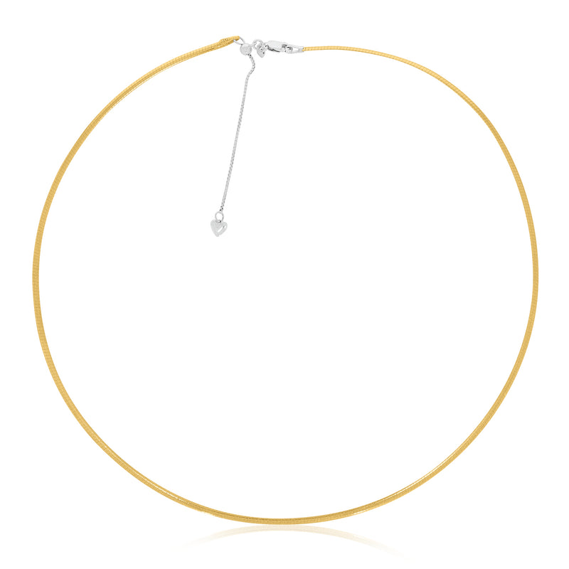 9ct Yellow & White Gold 45-50cm Adjustable Omega Chain