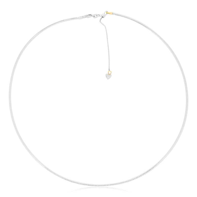 9ct Yellow & White Gold 45-50cm Adjustable Omega Chain